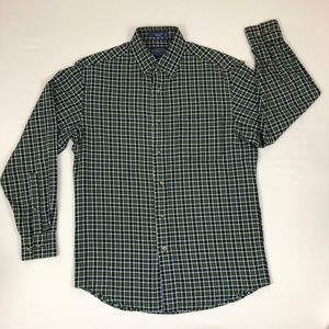Pendleton Checkered Plaid Long Sleeve Polo Shirt